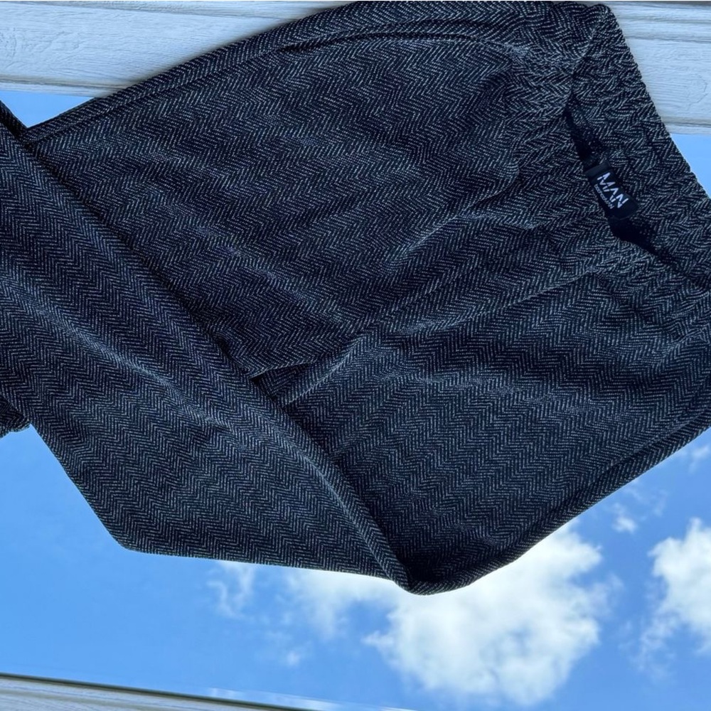 Men's Gray Herringbone Joggers